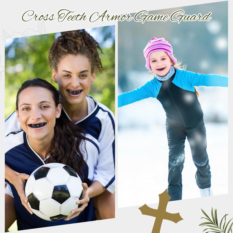 Mouth Guard - Faith Cross Mouthguard with Case, Religious Adult Mouth Guards Braces for Football Boxing Basketball Lacrosse Hockey and All Contact Sports
