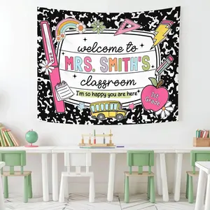 Personalized Teacher Classroom Tapestry, Teacher Gifts, Teachers Name Gift Classroom Banner, Teacher Appreciation Gifts, Back to School
