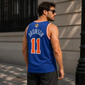"Brunson 11 Playoff Energy" New York Mesh Jersey Tank Top, Finals Inspired Streetwear Sports Apparel