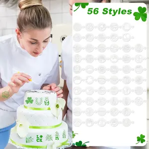 56 Reusable St. Patrick's Day Cookie Stencils, Shamrock Baking Templates for Festive Desserts, Irish Party Decorations and Kitchen Tools