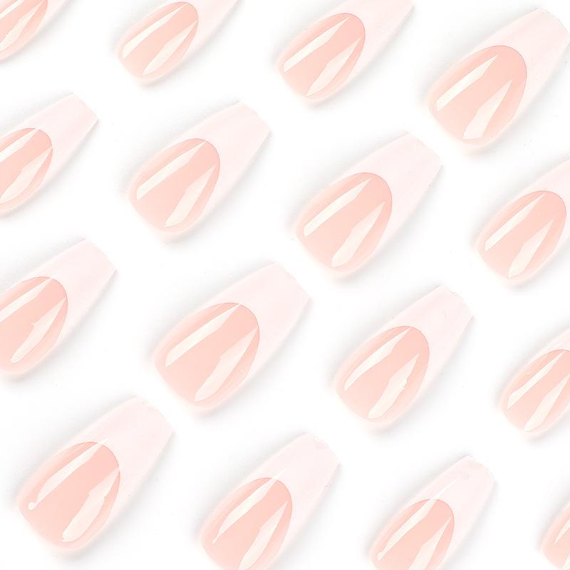 Square Fake French Nails False Long Nails Full Cover Acrylic Long Fake Nails for Women and Girls 24PCS Classic Touch 2 Medium Square White French Tips Press On Nails