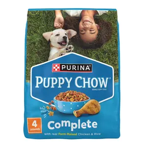 Purina Puppy Chow Complete Dry Dog Food, High Protein Farm-Raised Chicken & Rice, 4 lb Bag