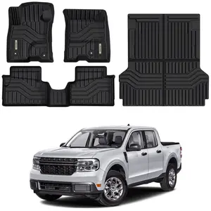 YITAMOTOR Floor Mats & Truck Bed Liner Fit for 2022-2024 Ford Maverick Hybrid, TPE All Weather Fit Maverick Car Mats Includes Upgraded 2nd Gen 1st & 2nd Row and Bed Mat