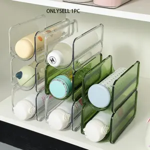Stackable Water Bottle Organizer, Plastic Bottle Storage Rack, Free-Standing Holder for Tumbler, Thermos, Drink Bottles, Kitchen Organizer
