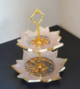 2 Tiered Resin Tray - Cupcake Stand & Dessert Stand - Gift - Elegant Design for Desserts & Gifts