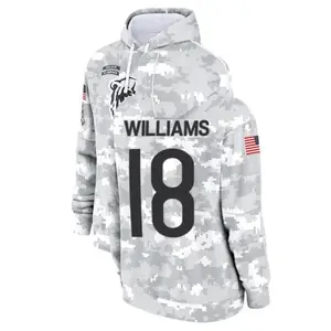Full Logo Unisex Williams #18 Salute Arctic Camo 2025 Pullover Hoodie, Football Lover Hoodie, Shirt For Football Fans, Sport Fan Outfit, Christmas Gift, Gift For Him