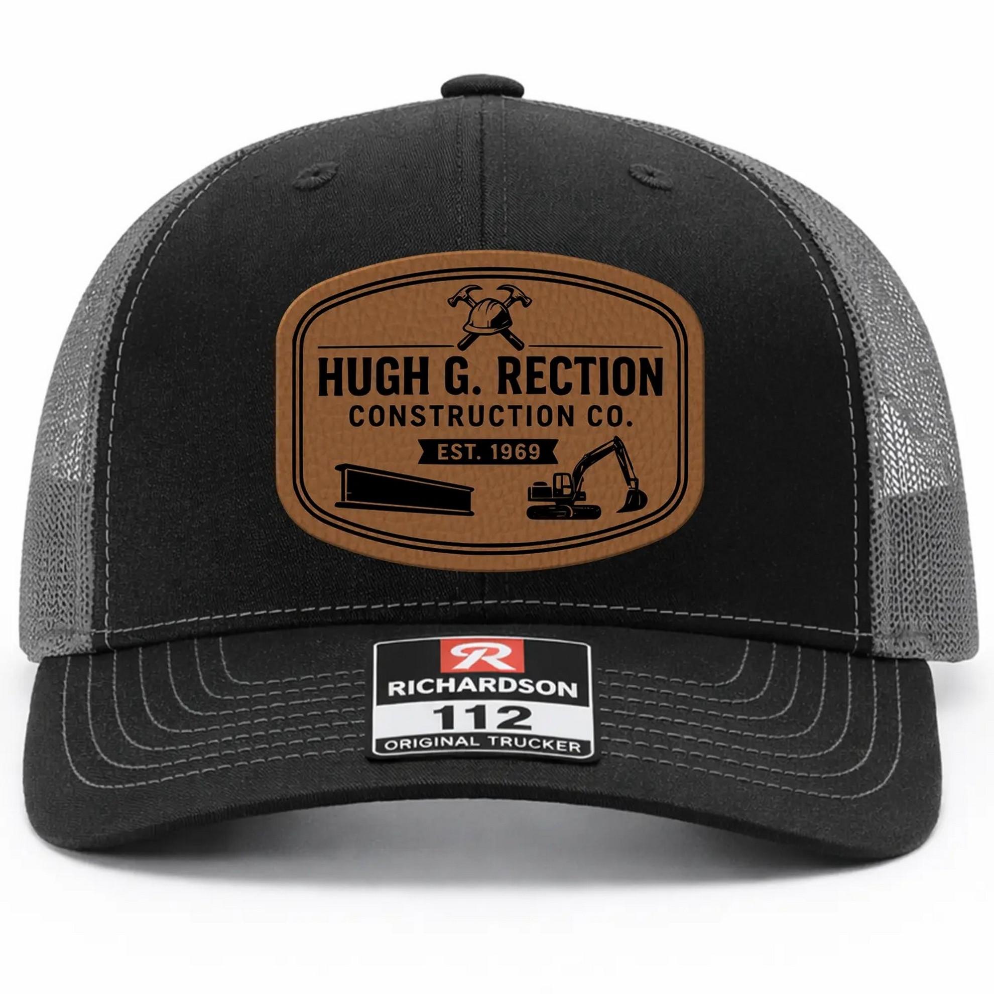 [HOT SALE] Hugh G Reaction Richardson 112 Leather Patch Hat - I Hate Pulling Out Leather Patch Trucker Hat - Richardson 112 Mesh Back Cap - Fishing & Boating Gifts for Men