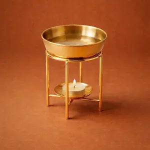 Gold Aroma Diffuser Candle Oil Burner Incense Burner Wax Melter Wax Melt for Home Fragrance
