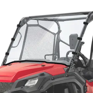 Pioneer 1000 Windshield-StarknightMT Front Full Pioneer Windshield Compatible with Pioneer 1000 / 1000-5 2016 2017 2018 2019 2020 2021 2022 2023 Used wiith Top