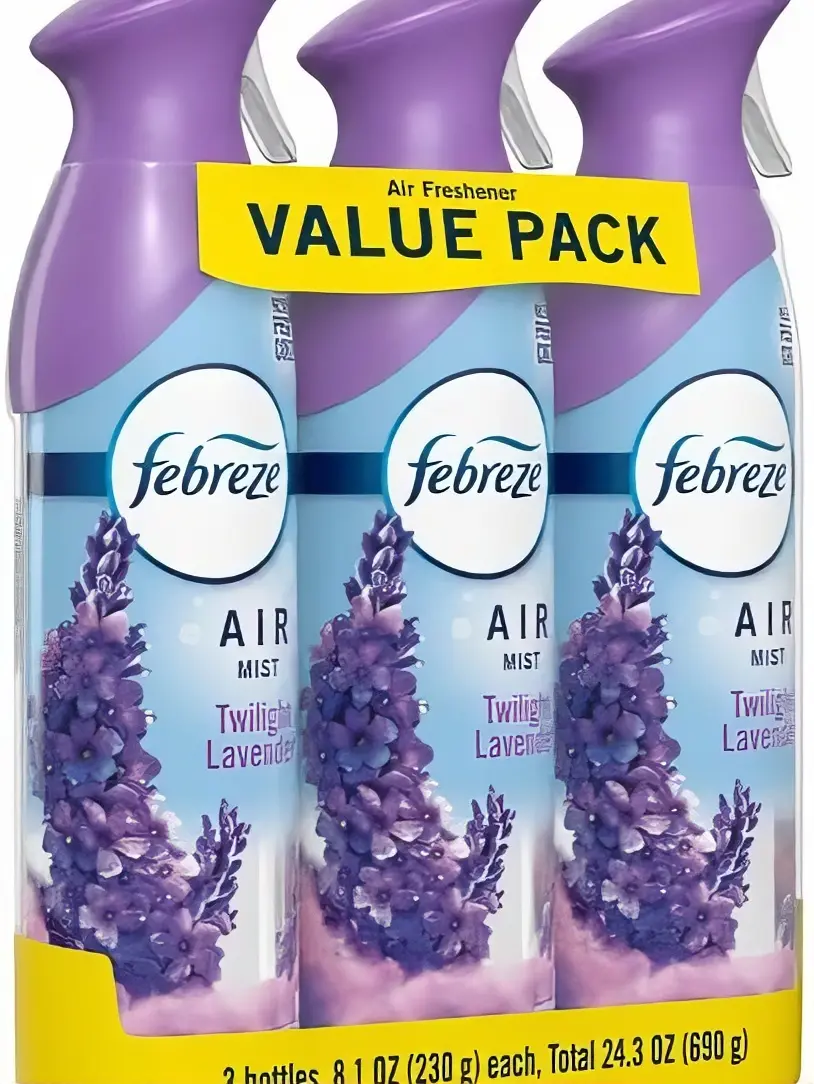 Febreze Twilight Lavender Air Mist Value Pack - 3 Bottles, 8.1 oz Each, Total 24.3 oz, Fresh Scent for Home