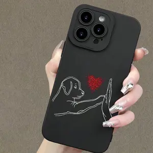 Cute Dog Pattern Phone Case, Anti-drop Cellphone Protective Case, Total Protective Shockproof Mobile Phone Cover for iPhone 15 14 13 12 11 Pro/Pro Max