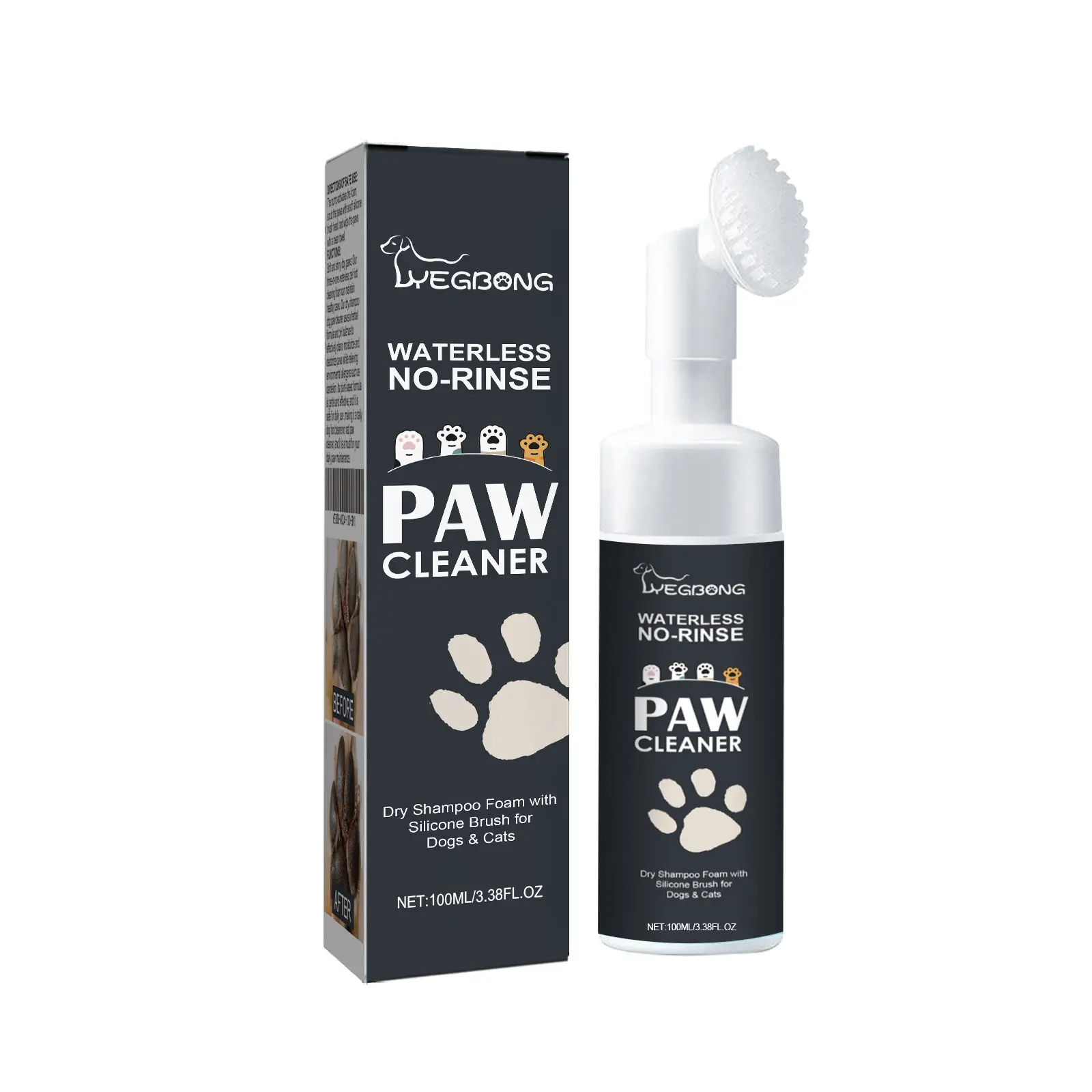 Dog & Cat Paw Cleaner ， Gentle Pet Paw Wash Foam ， Daily Paw Care Grooming Solution for Clean Fresh Paws，Pet Paw Cleaner for Dogs & Cats ， Gentle Paw Wash Foam for Dirty Paws ， Easy Daily Pet Grooming Care