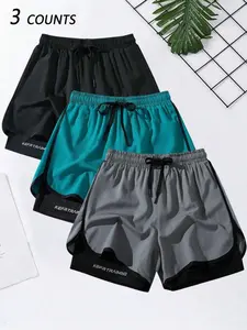 Men's 2 in 1 Quick Drying Shorts, Casual Breathable Comfortable Streetwear Sports Shorts, Men's Summer Bottoms for Gym Workout Running, Breathable Fitness Shorts