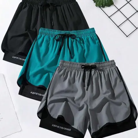 Men's 2 in 1 Quick Drying Shorts, Casual Breathable Streetwear Sports Shorts, Summer Bottoms for Gym Workout Running, Breathable Fitness Shorts, Shorts Sportswear