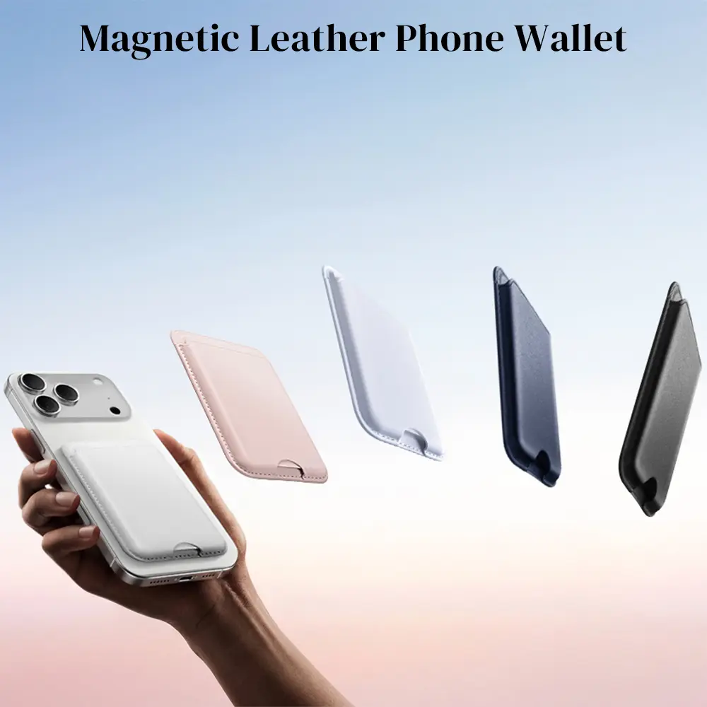 3500GS Magnetic Card Holder MagSafe Wallet for iPhone/Galaxy - N52 Magnet, 3-Card, RFID Holder, Pink//White/Lilac/Dark Blue/Black