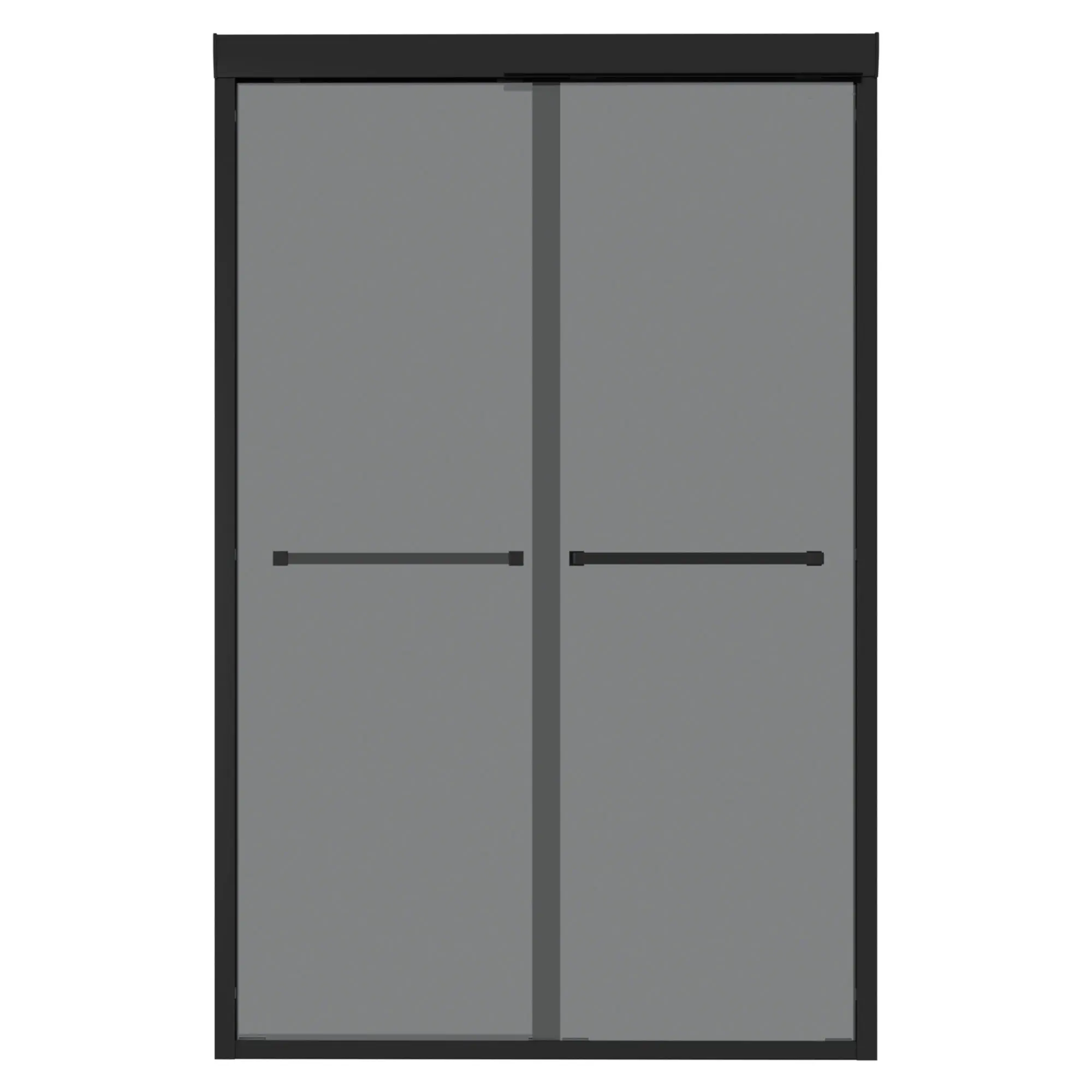 Double Sliding Glass Shower Door 8Mm Tempered Glass With Stainless Steel Frame - Matte Black