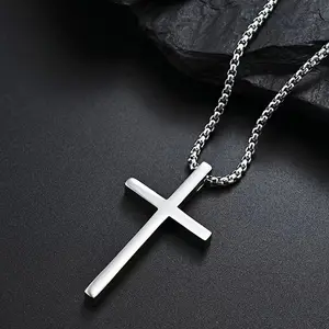 Versatile daily gift basic cross necklace couple punk hip-hop necklace design simple style