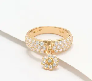 Diamonique x Kathy Levine Charmed by You Ring, 14K Gold Plated