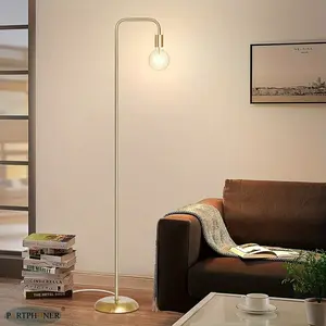 Industrial Floor Lamp With Light Bulb For Home Decor