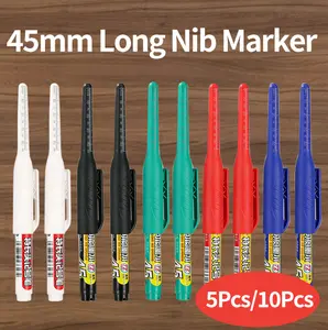 Deep Hole Marker, 45mm Long Nib Deep Reach Pen, Thin Nose Paint Marker for Hard-to-Reach Spots, Drilling Marks, Automotive & Construction Supplies