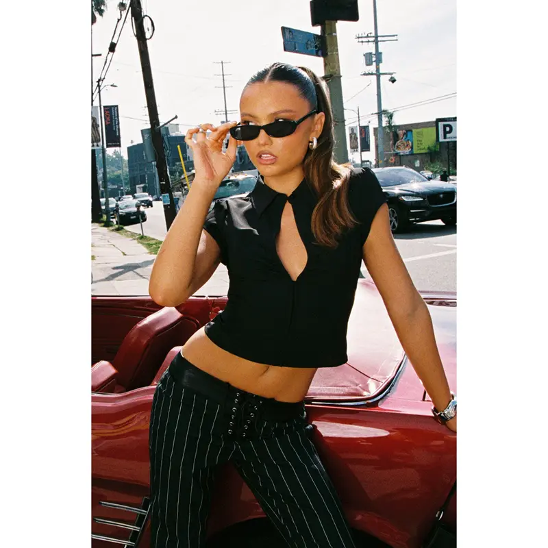 Myrna Cut Out Collar Top