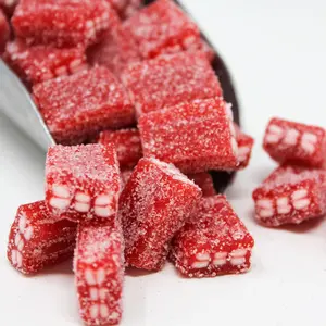 Sour Sweet Fruity Strawberry Bricks Mini Candy