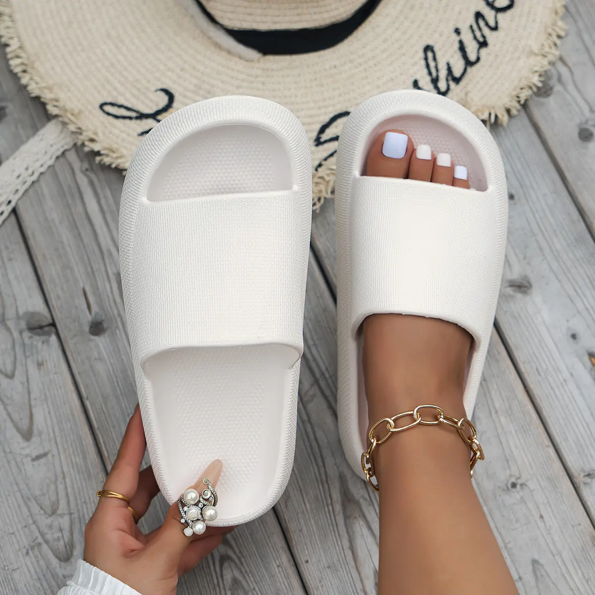 Anthony Pillow Slippers for Women and Men Non Slip Quick Drying Shower Slides Bathroom Sandals | Ultra Cushion | Thick Sole