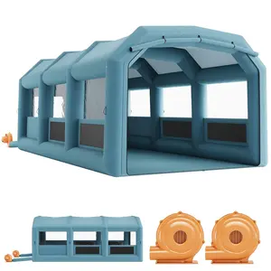 26x15x11ft Inflatable Paint Booth, Portable Inflatable Spray Booth Tent, High Powerful 550W+750W Blowers Car Paint Tent with Air Filter System for Car Parking Workstation Motorcycle Garage