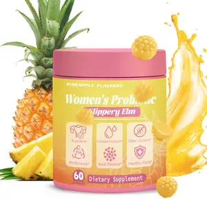 Women’s Probiotic Prebiotic Gummies | Hawaiian Pineapple, Slippery Elm & Lactobacillus | 60 Count pH Balance Support