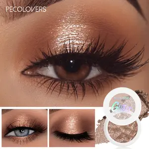 1Pc Velvety Glitter Shimmer Eyeshadow - Waterproof Long-Wear, Easy To Apply For All Occasions, Bronze And Coffee, Eye Cosmetic