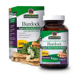 Nature's Answer Burdock Root 500mg 90-Capsules | Natural Detoxifier | Promotes Blood Circulation | Joint & Skin Support | Liver & Kidney Function | Gluten-Free, Non-GMO, Vegan | Single Count