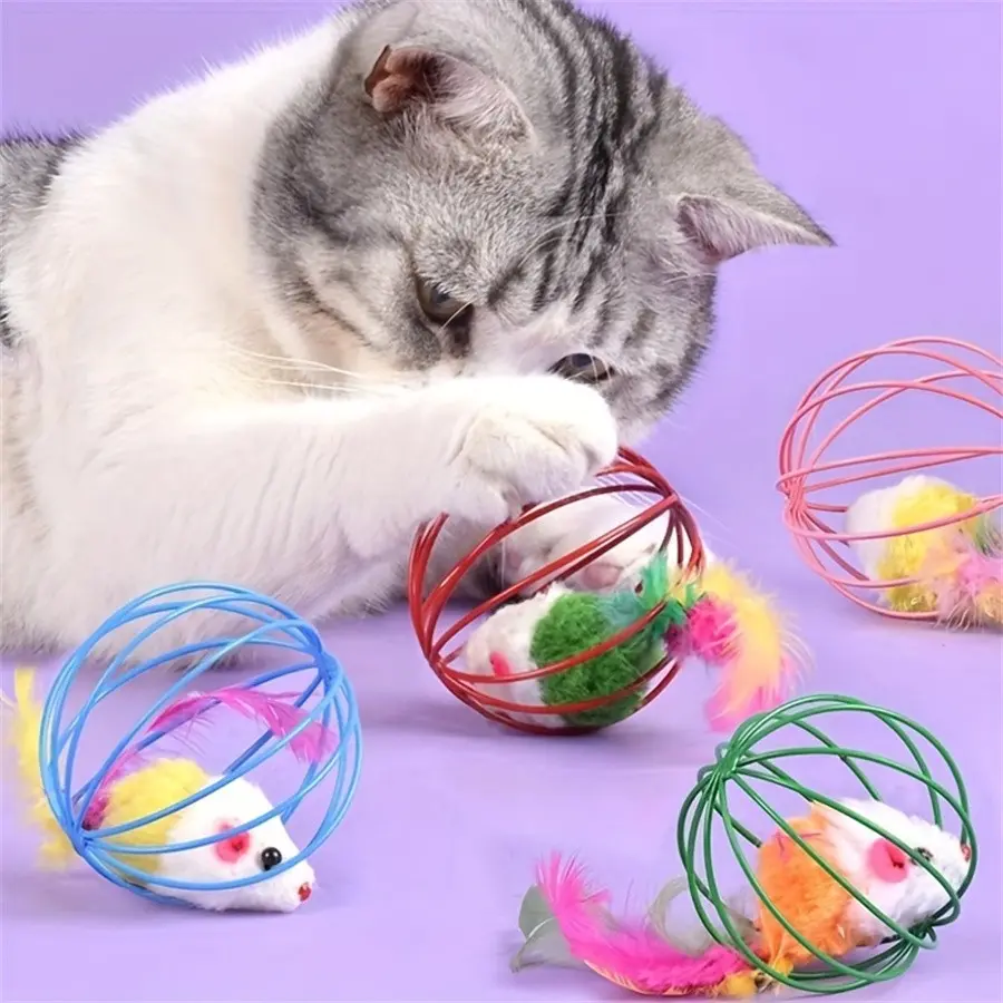 Interactive Cat Toy, Fun Cage Mouse with Realistic Feather Tail, Durable  Fabric Material, Endless Fun for Cats, Pet Entertainment - TikTok Shop