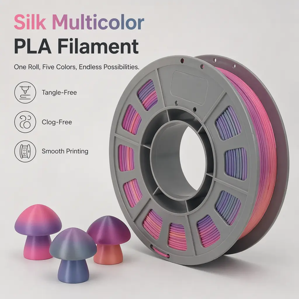 3D Printing Filament 1.75mm, Mint Silk Gradient PLA 300g Spool, Satin Gloss Color Changing Filament for FDM 3D Printers low warpage