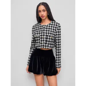 Cider Tweed Check Cropped Jacket