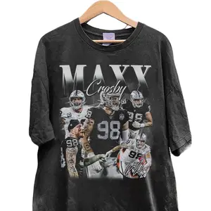 Vintage 90s Graphic Style Maxx Crosby T-Shirt, Football Star Graphic Tee, Las Vegas Defensive End Fan Shirt, Vintage Sports Tee