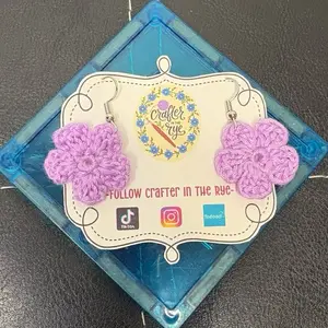 Floral Crocheted Earrings (Handmade)