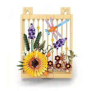 Flowers Sunflower Building Sets for Adult, Van Gogh Wall Art Crafts Ideas Flower Bouquet, Painting Frame Room Decor, Valentine’s Day Birthday Gifts for Her & Him