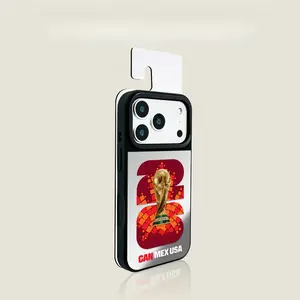 World Cup-themed iPhone 17 Pro Max phone case, magnetic, for Apple 16/15/14, silver frame, soft case