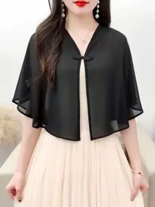 Elegant Chiffon Shawl for Women, Loose-Fitting Casual Outerwear, Lightweight Summer Sun Protection, Perfect for Weddings, Parties, Beach