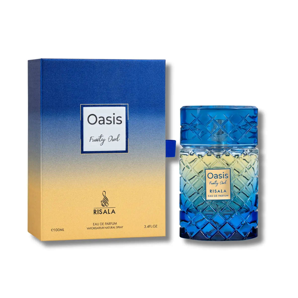 Risala Oasis Fruity Oud Eau De Parfum for Women, Aromatic Woody Fragrance with Vanilla, Saffron & Leather Notes, 3.4 fl oz, Aromatic Woody Scent