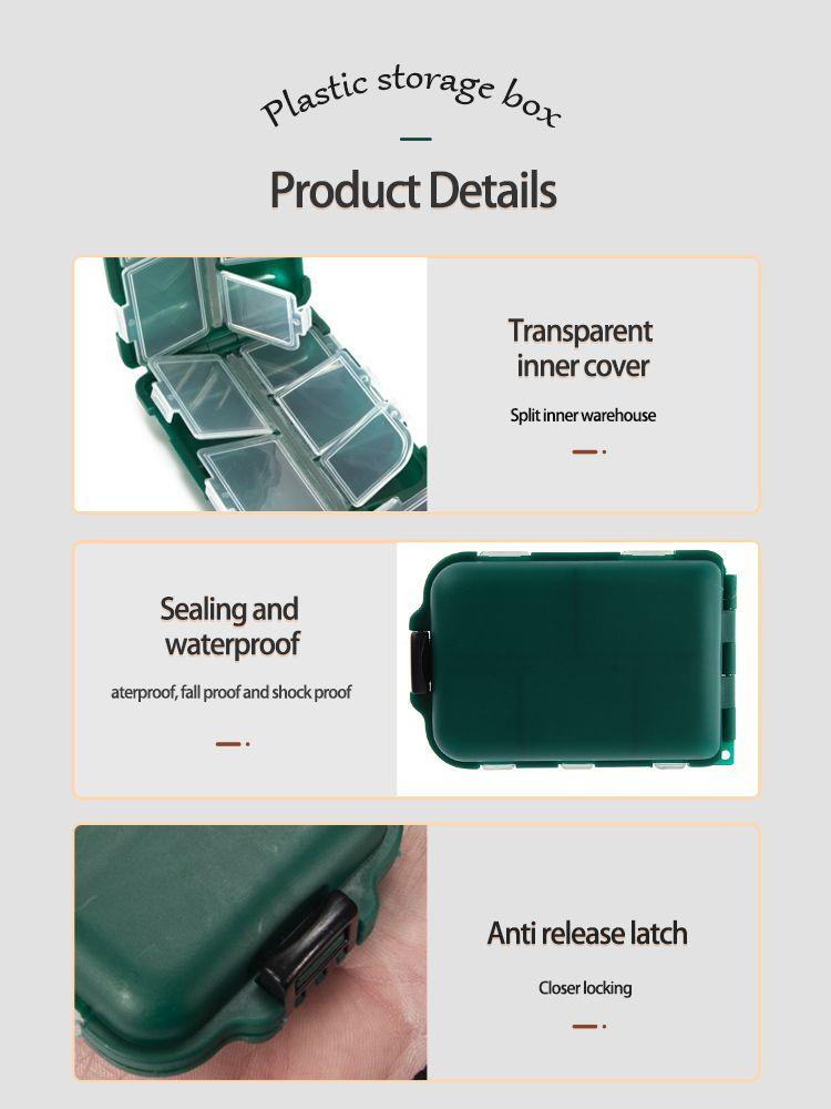 10 Compartment Bait Storage waterproof Box For Bait, Hooks Multipurpose Plastic Storage Box Fishing Tackle Accessories Box