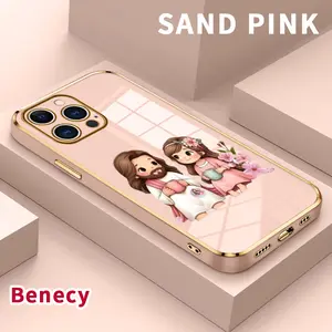 Electroplated Phone Case for iPhone 15 Pro Max 16 14 Plus 13 12 11 Divine Tea Time Soft TPU Silicone Dirt-proof Easy to Clean Soft Cover Gift