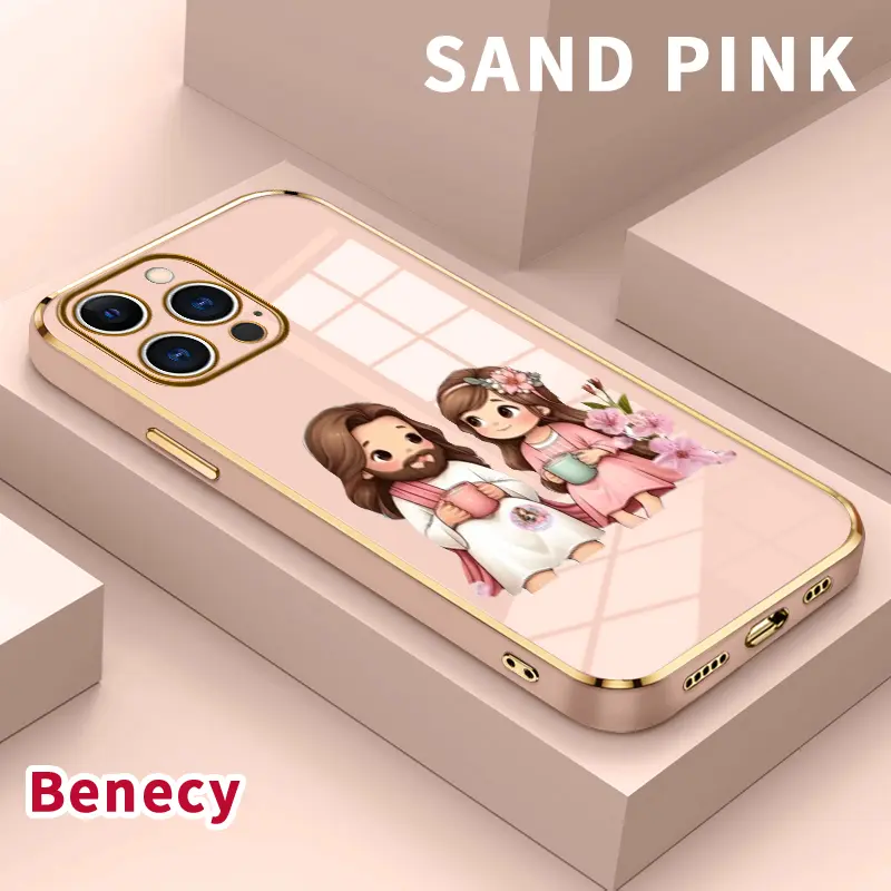 Electroplated Phone Case for iPhone 15 Pro Max 16 14 Plus 13 12 11 Divine Tea Time Soft TPU Silicone Dirt-proof Easy to Clean Soft Cover Gift