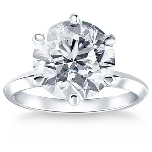 Certified 6 Ct Solitaire Diamond Engagement Ring Platinum Lab Grown Certified 6 Ct Solitaire Diamond Engagement Ring Platinum Lab Grown