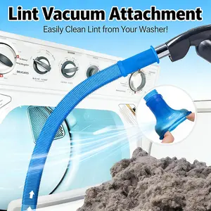 Dryer Vent Cleaner kit Dryer Lint Vacuum Attachment with Stretch Universal Connector, Dryer Vent Cleaning Tool Vacuum Hose Lint Remover, Blue Dryer Vent Cleaner Kit | Lint Vacuum Attachment