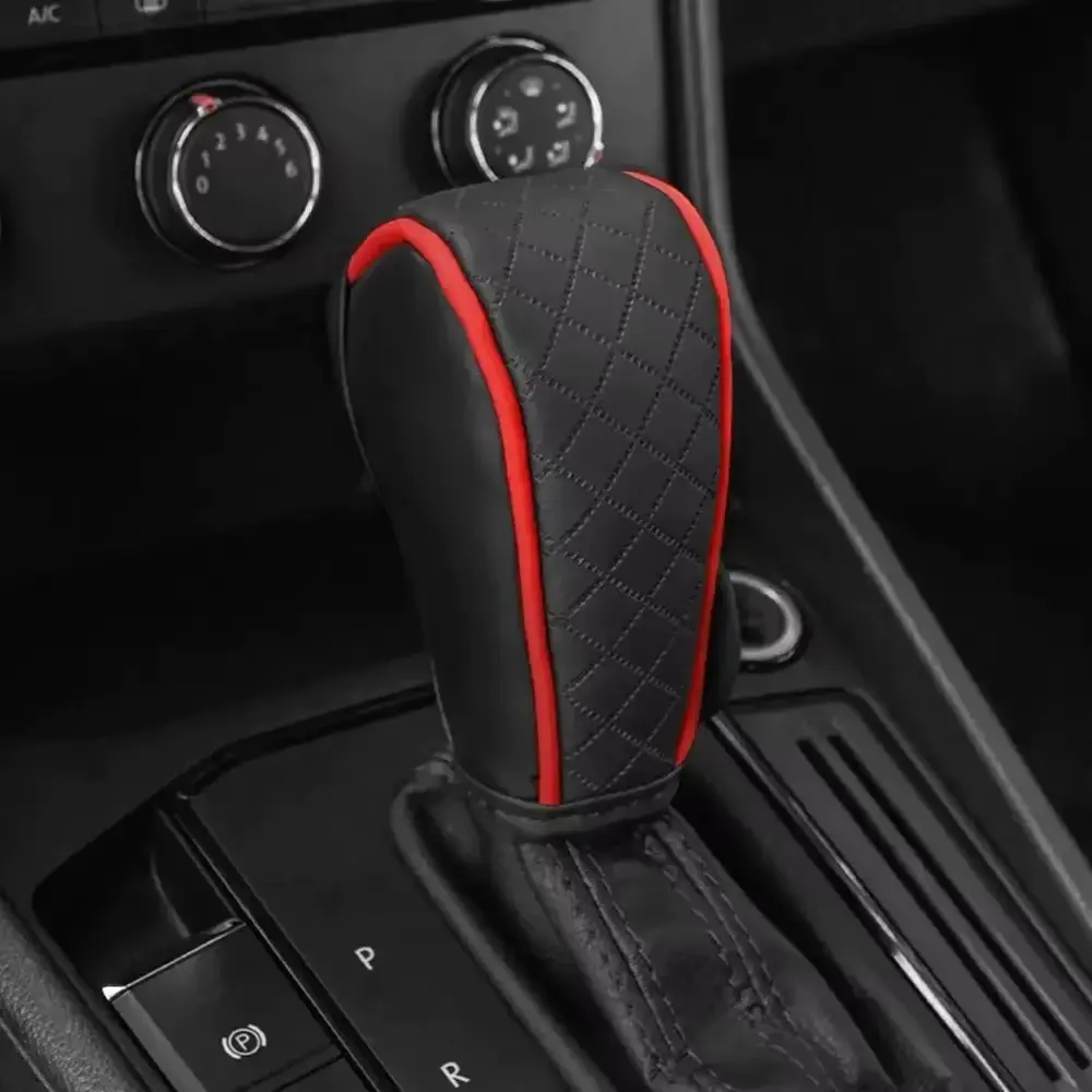 High Quality Car Shift Handle Cover PU Leather Non-Slip Wear-Resistant Universal Car Automatic Gear Sheath Car Decoration NONE