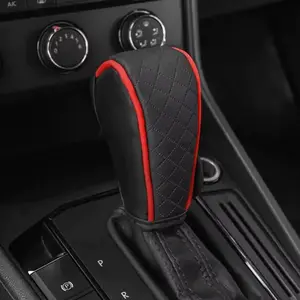 High Quality Car Shift Handle Cover PU Leather Non-Slip Wear-Resistant Universal Car Automatic Gear Sheath Car Decoration NONE