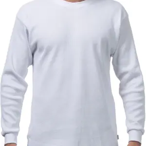PROCLUB Men's Heavyweight Thermal Long Sleeve T-Shirts, Thick Cotton, Crew Neck, Casual Style, Plain Design - Stylish, Socks, Tee, Classic, Menswear