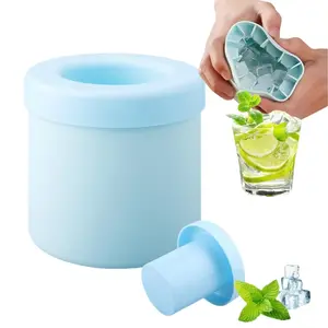 Light Blue Silicone Cylinder Ice Tray – Stackable Mini Ice Mold for Perfectly Chilled Drinks, Easy-Release Design for Refreshing Beverages, Reusable Ice Cubes for Drinks Containers Utensils,christmas gifts