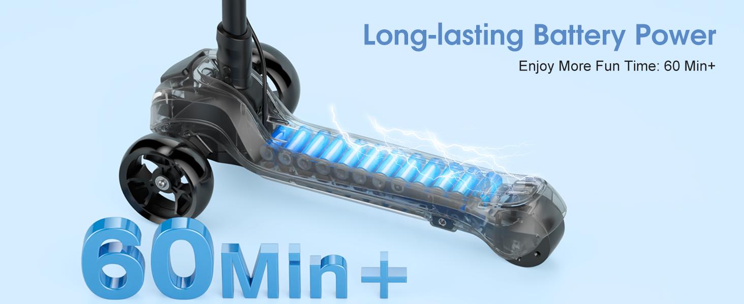 【Kids Love It!】3-Wheel Electric Scooter for Kids Ages 3-8, Electric Kick Scooter with 2 Speed Settings, Long Battery Life, Bluetooth Speaker, Flashing LED Wheels, Lightweight & Stable for Boys Girls